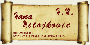 Hana Milojković vizit kartica